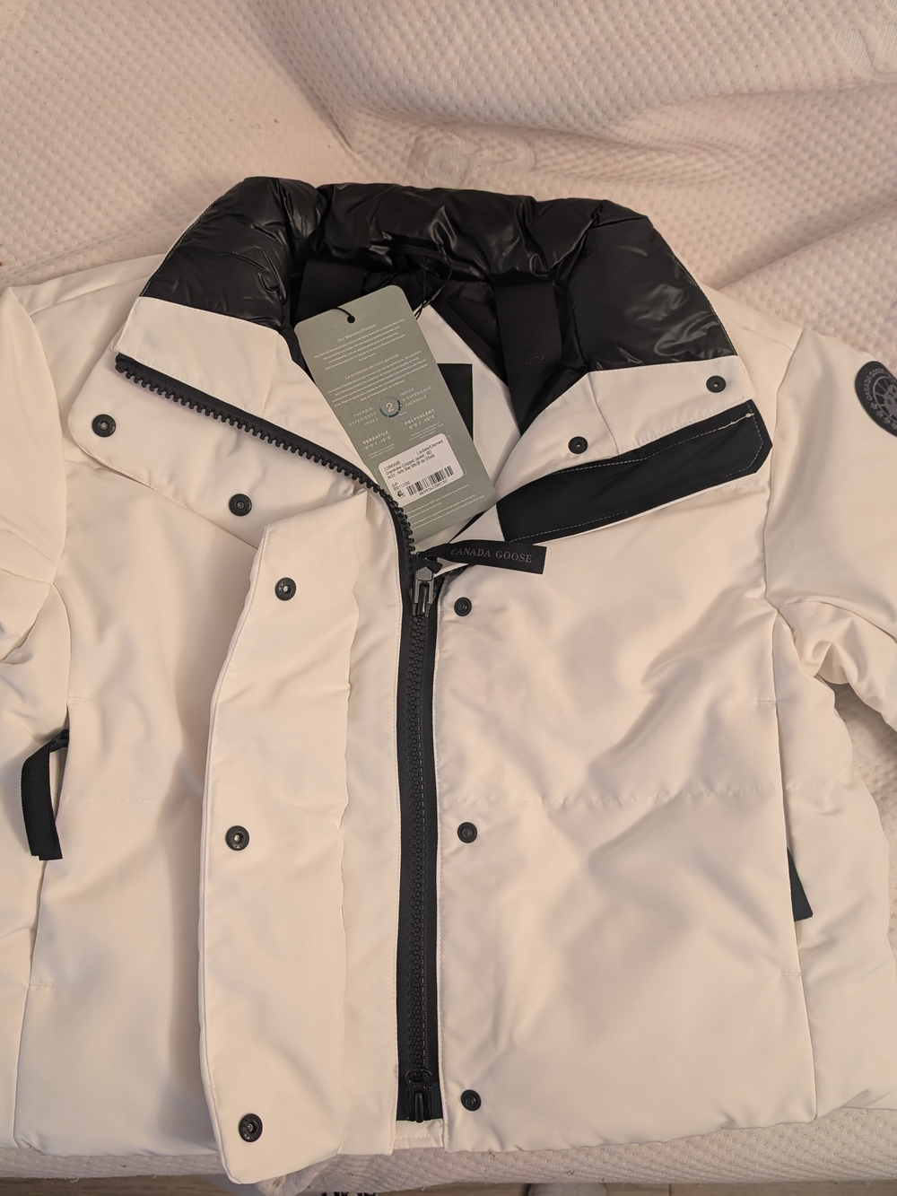 Canada Goose White & Black Insulated Women's Parka